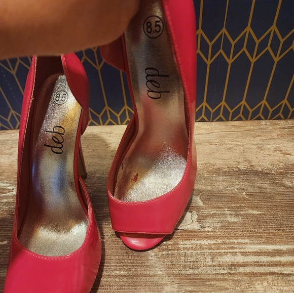 Hot Pink Deb Peep Toe Heels - Picture 7 of 8